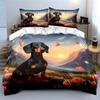 "Sunlit Canine Paradise Blossoms" Bedding Sets Duvet Covers Pillowcases(1* Duvet Cover 2* Pillowcases Without Duvet Insert)