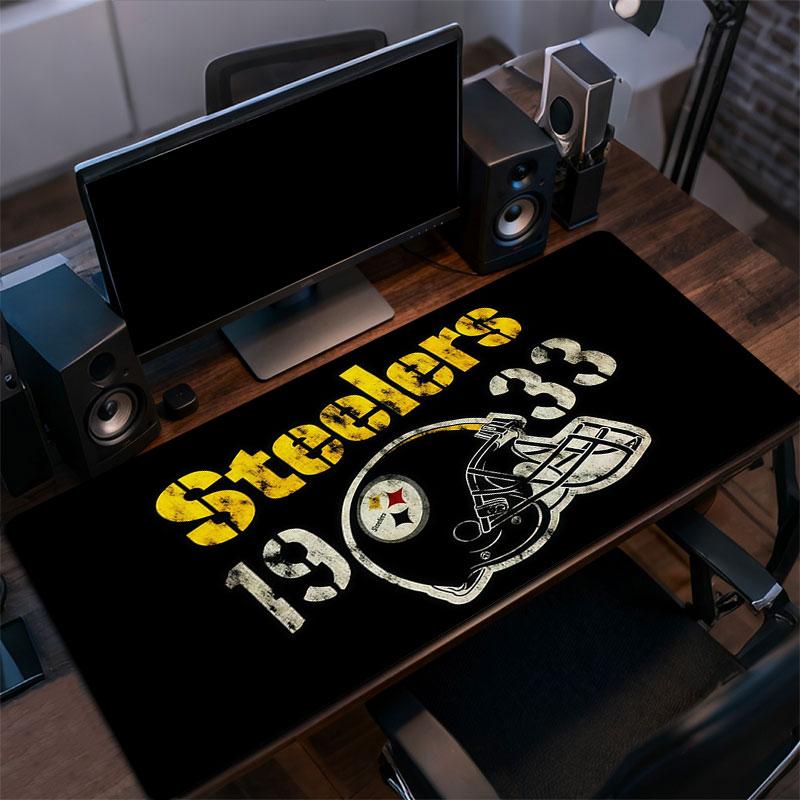 Pittsburgh Steelers Mouse Pad, Large Gaming Desk Mat, Non-slip XXL Mousepad for Laptop & Tablet, Mini PC Playmat with Stitched Edges