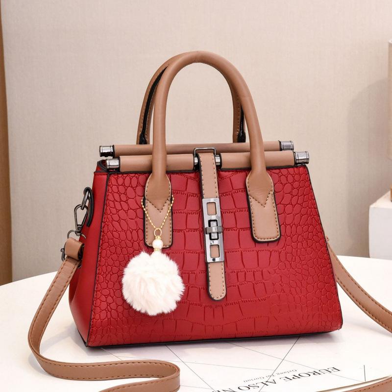 Handbag crocodile texture shoulder messenger bag women's bag classic