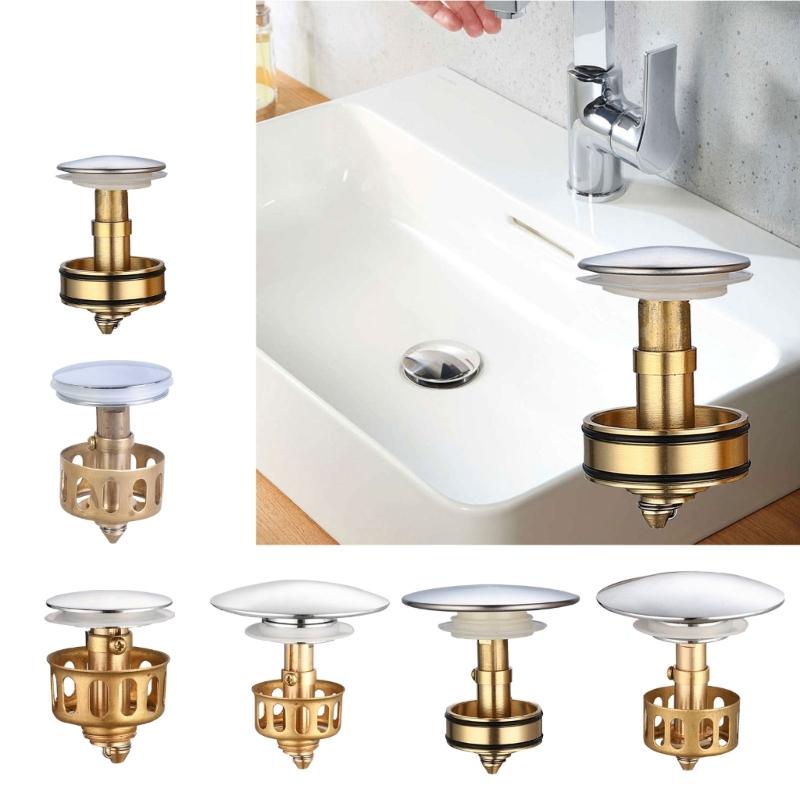 Copper Drain Filter Bounce Cores Sink Drain Plug Sink Basins Drain Basket Sink Stoppers for Bathroom Kitchen