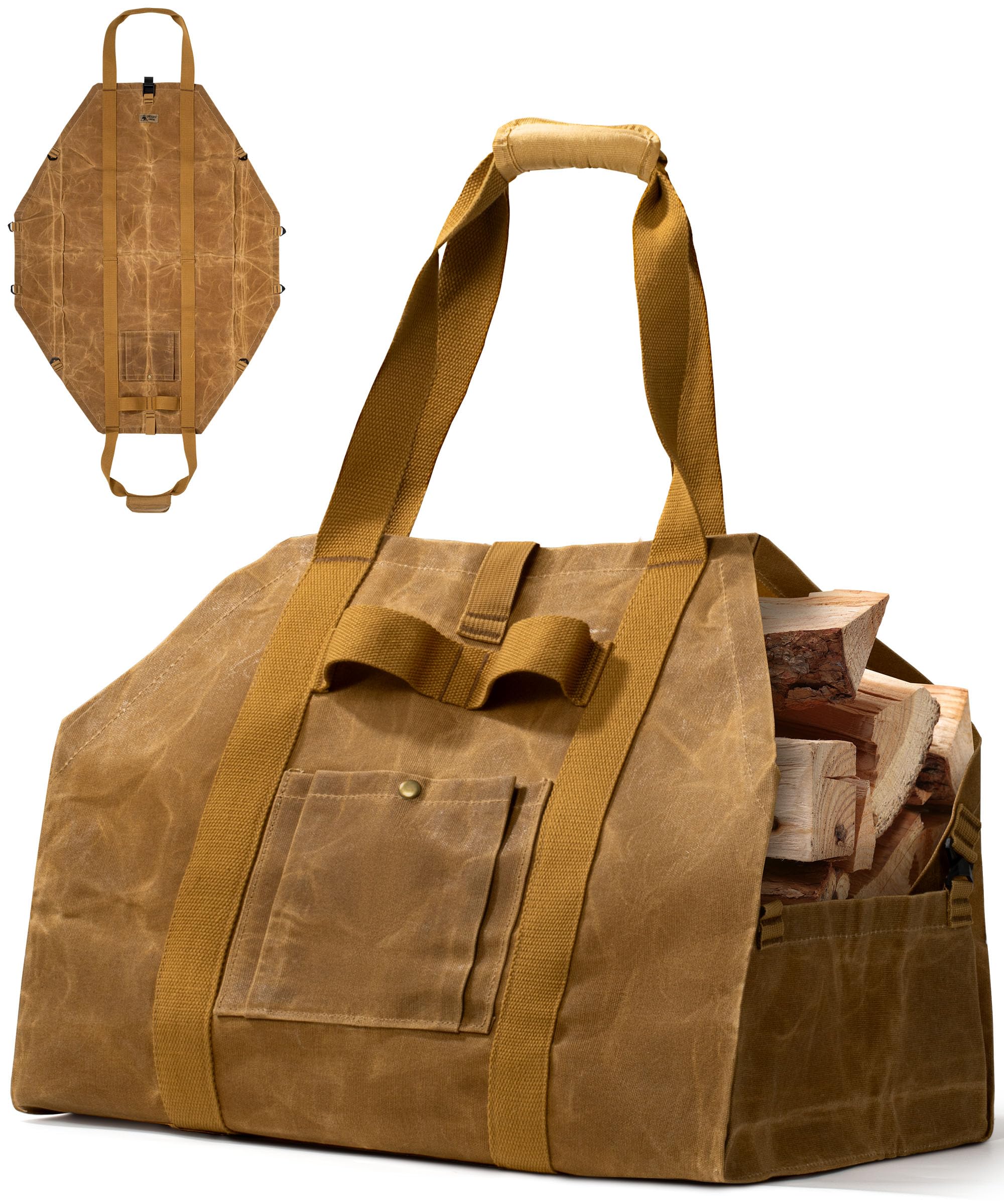 

OneTigris Firewood 2WAY Canvas Multipurpose Camping Cotton Large Firewood Extra Abrasion Water 700g Camping Equipment 100 x 80 см Bag, Bag, Bag, 100%