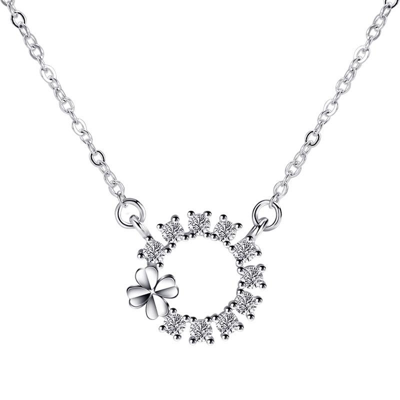 Ring Four-leaf Clover Necklace Female Niche Exquisite Temperament Versatile Mori Ins Wind Collarbone Chain