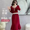 With a coat, retro Xiaoxiangfeng top, skirt design is chic, celebrity inner wear, waist and thin suit