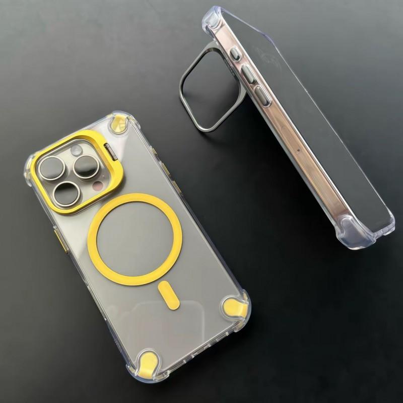 Clear Magnetic Case With Stand IPhone 18 ProMax 17 16 15 14 13 12 11 Shockproof Camera Protection Slim Fit