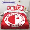 SK Slavia Praha Pattern Bedding Home Decoration Birthday Gift (1 * Duvet Cover + 2 * Pillowcase, Without Core)