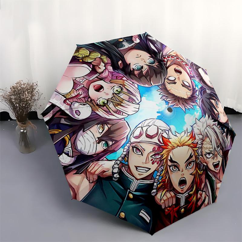1pc Anime Characters Automatic Opening Folding Umbrella - Portable 3-Fold Design with Iron Frame - Outdoor for Fans, Travelers, Daily Use, Gifts.U007