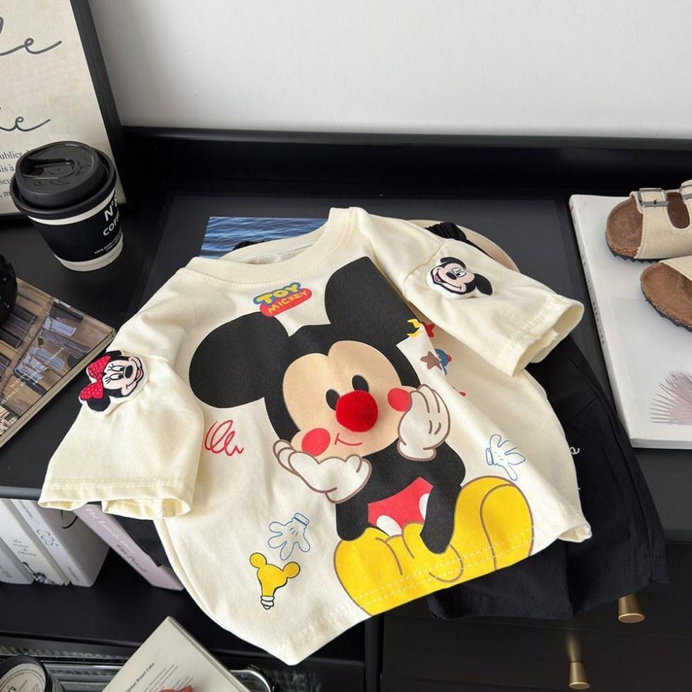 3D Cartoon Character Short Sleeve Cotton T-shirt - Fun Summer Loose Fit for Men, Women, and Kids; Parent-Child Matching Tops.