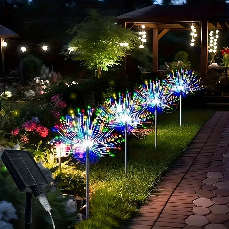 Solar Firework Fairy Lights 240-400 LED Outdoor Garden Decoration 8 Flashing Modes Lawn Pathway Lights Patio Party Wedding