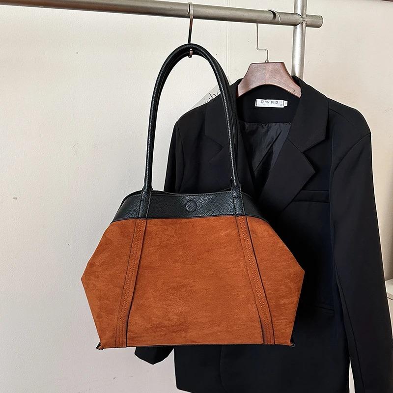 Luxury Designer Big Tote Bag Fashion Large Capcity Reversible Commuter Bag New Korean-style High-end Suede Brushed Shoulder Bags