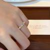 Fashion String Style Imitation Pearl Colored Inlaid Zircon Bracelet Ring, Elegant Temperament for Women, Holiday Accessory Gift