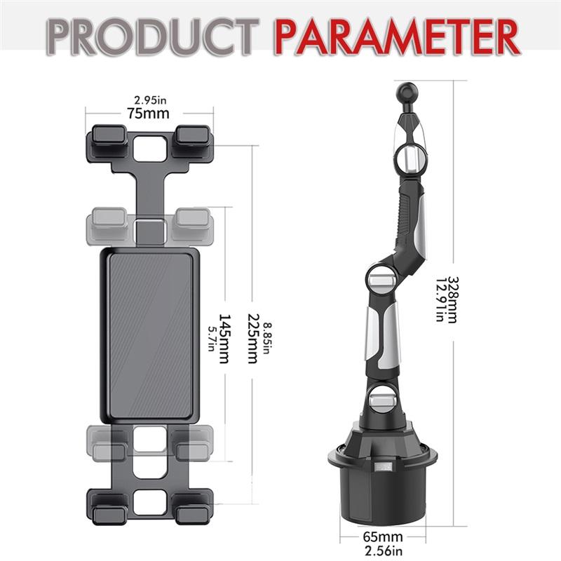 Car Cup Phone Holder Adjustable Car in-car Water Cup Holder Long Joint Position CellPhone Tablet Computer Universal Car Bracket
