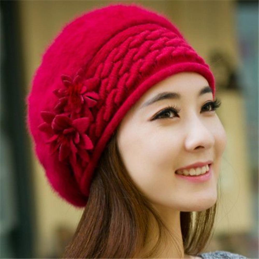 Women's Winter Fashion Mid-aged Mom Hat Autumn and Winter Beret Thickened Warm Hat