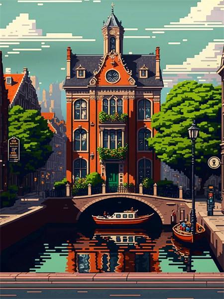 Diy Diamond Painting Mosaic House Street Full Square Round Embroidery Mosaic Landscape Home Decor