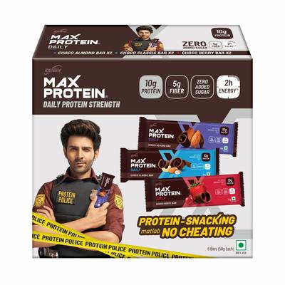 RiteBite Max Protein Daily Assorted Protein Bars with 10g Protein, 5g Fiber & 21 Vit. & Minerals | 0 Added Sugar, No Cholesterol & Trans Fat For Up