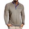 Men'S Button Up Long Sleeved Fashionable Casual Sports Top