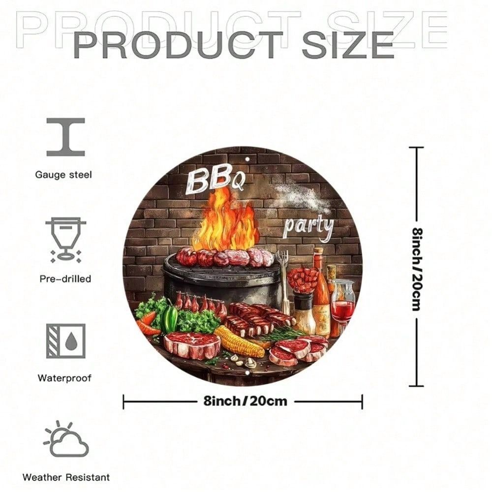 Metal Poster Wall Art Vintage Barbecue Kitchen Decor Gift