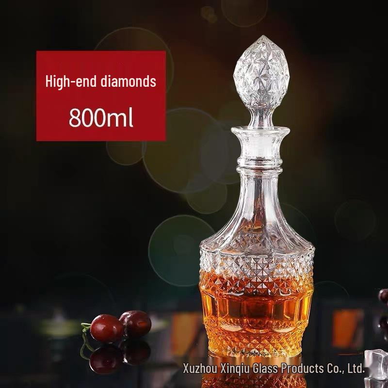 Creative Crystal Diamond Wine Decanter: 50ml-1000ml Transparent Red Wine Bottle