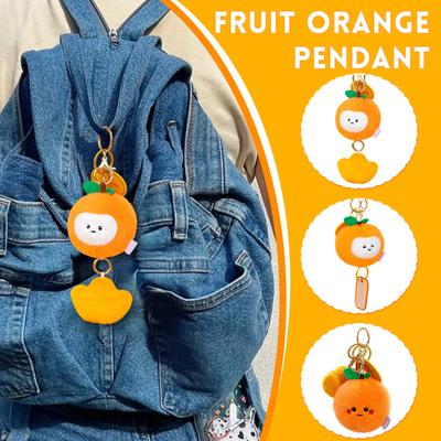 Schattige Fruit Sinaasappel Hanger Pluche Speelgoed Pop Tas Hangend Ornament Sleutelhanger Als Cadeau Voor Vriendin