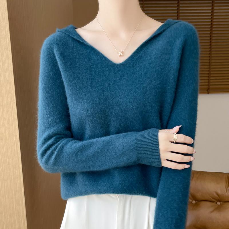Women's Cashmere Sweater Qinghe Cashmere 30% Cashmere 70% Wool Autumn and Winter Pullover Warm and Fashionable