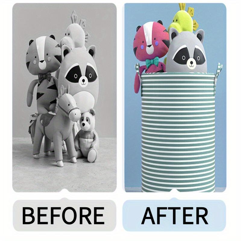 Foldable Minimalist Striped Laundry Basket Multi Use Collapsible Storage Organizer for Bathroom Bedroom Toy Clothes Home 1 Pack