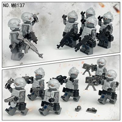 12 pezzi Serie militare Antiterrorismo Squadra avanzata della polizia speciale Blocchi da costruzione Blocchi da costruzione per bambini Giocattoli