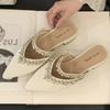 Luxury Rhinestone Modern Slippers Sandals for Women Summer Sexy Pointed Toe Designer Mule Shoes Elegant Party Party Shoes Ladies