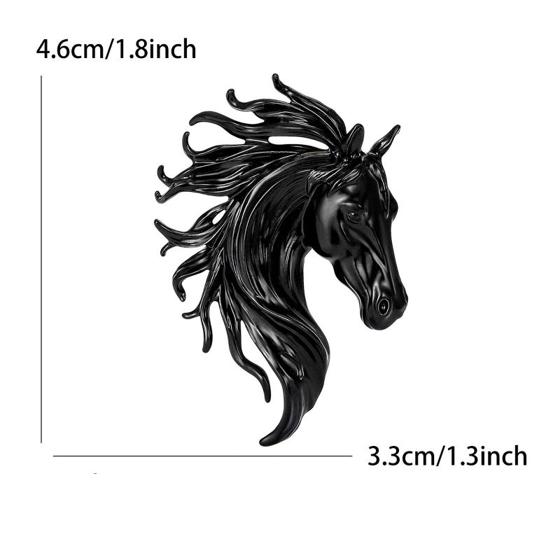 Broches Têtes de Cheval Émaillées Tendance Pour Femmes Animal du Zodiaque Épingles Poney Accessoires de Décoration de Vêtements Cadeaux de Nouvel An