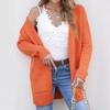 Women's Knitted Long Sleeve Mid-Length Cardigan for Spring and Autumn.