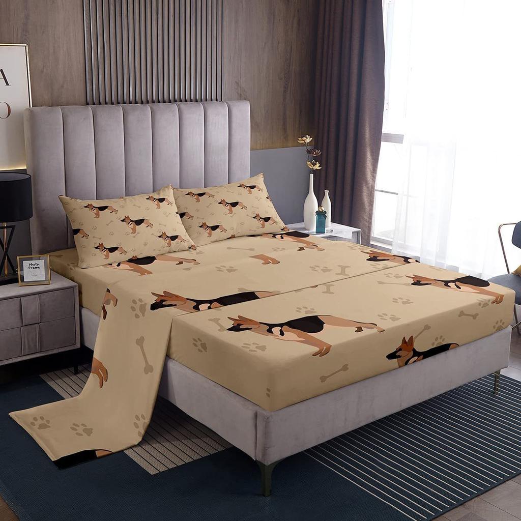 Ocean Submarine Creature Pattern Mattress Four-Piece Bedding Set Bedroom Dormitory Bedding Decoration