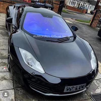 1Mx3M VLT 75% Blue Ghost Chameleon Windshield Foil, Blue Clear, Car Window Tint Solar Protection Film, Roll UV Block IRR 95%