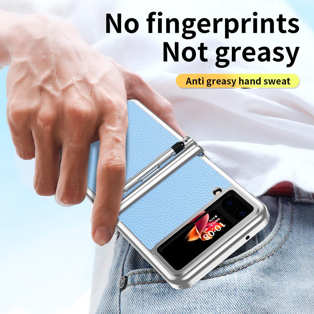 Husă din piele cu design S Pen rezistent la șocuri pentru Samsung Galaxy Z Flip4 Flip 4 Flip3 Flip 3 Zflip4 Husă anti-alunecare pentru Samsung Flip4