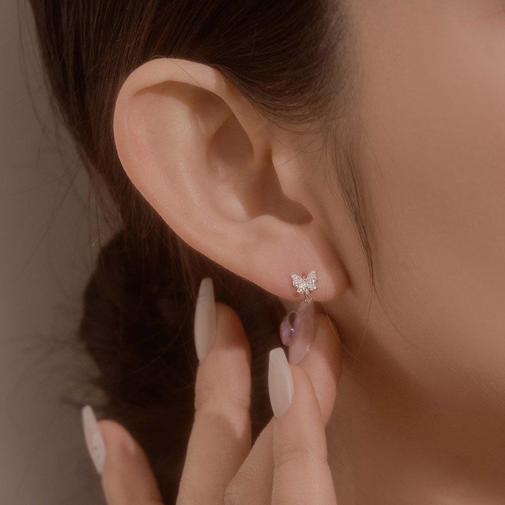 925 Silver Vanessa One-Touch Ring Earrings W