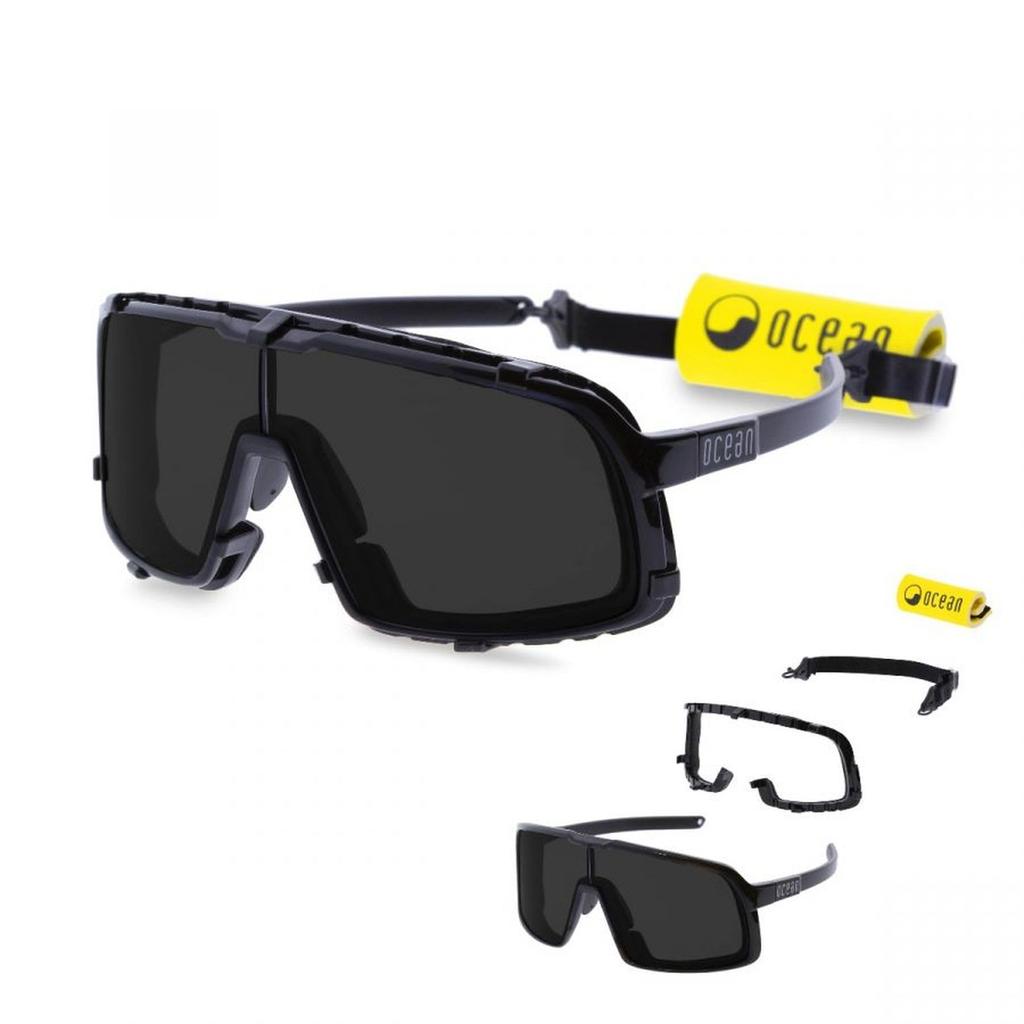OCEAN LEUCATE Floating Organic Lightweight UV Detachable Strap Matte Black Smoke Sunglasses, Bio-Based Frame, Protection, & Floaters, (Polarized