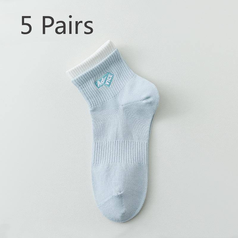 5 Pairs of Socks Women's Summer In The Simple High Value Tide Models Summer Cotton Socks Women's Short