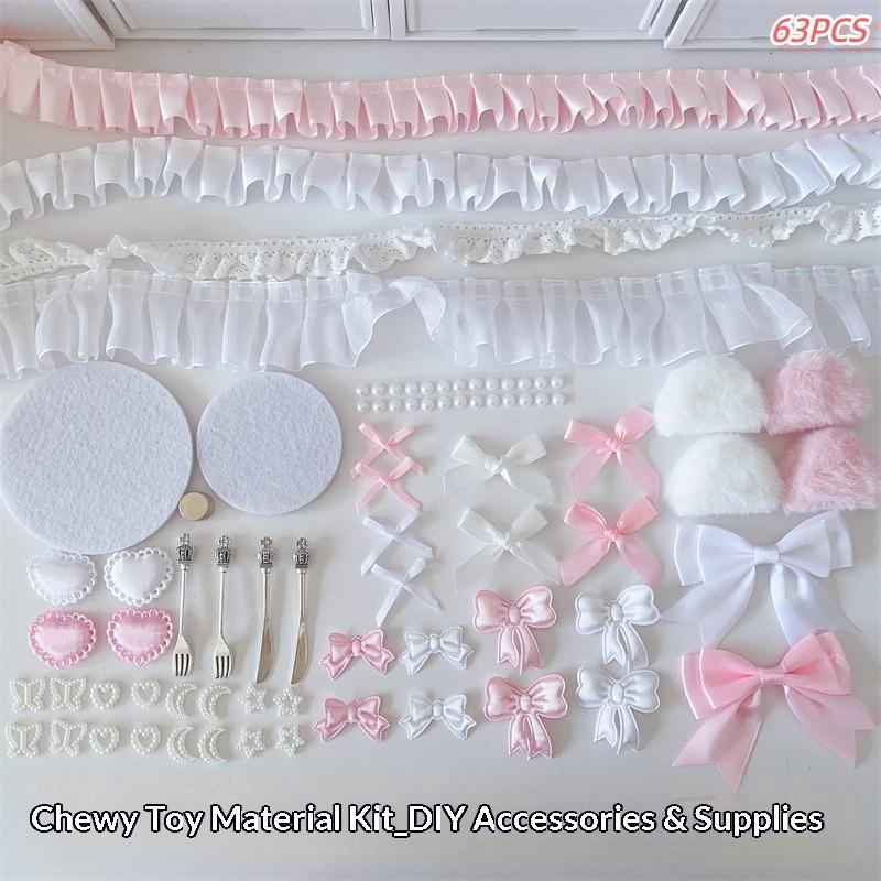 63ks Kawaii DIY Ita Bag Dekorace Materiál Sada Stuha Mašle Andělské Křídlo Sada Doplňků K-Pop Fanoušci Ruční Výroba
