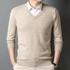 Men's V-Neck Argyle Sweater – Thick, Warm Knit Ideal for Autumn and Winter
