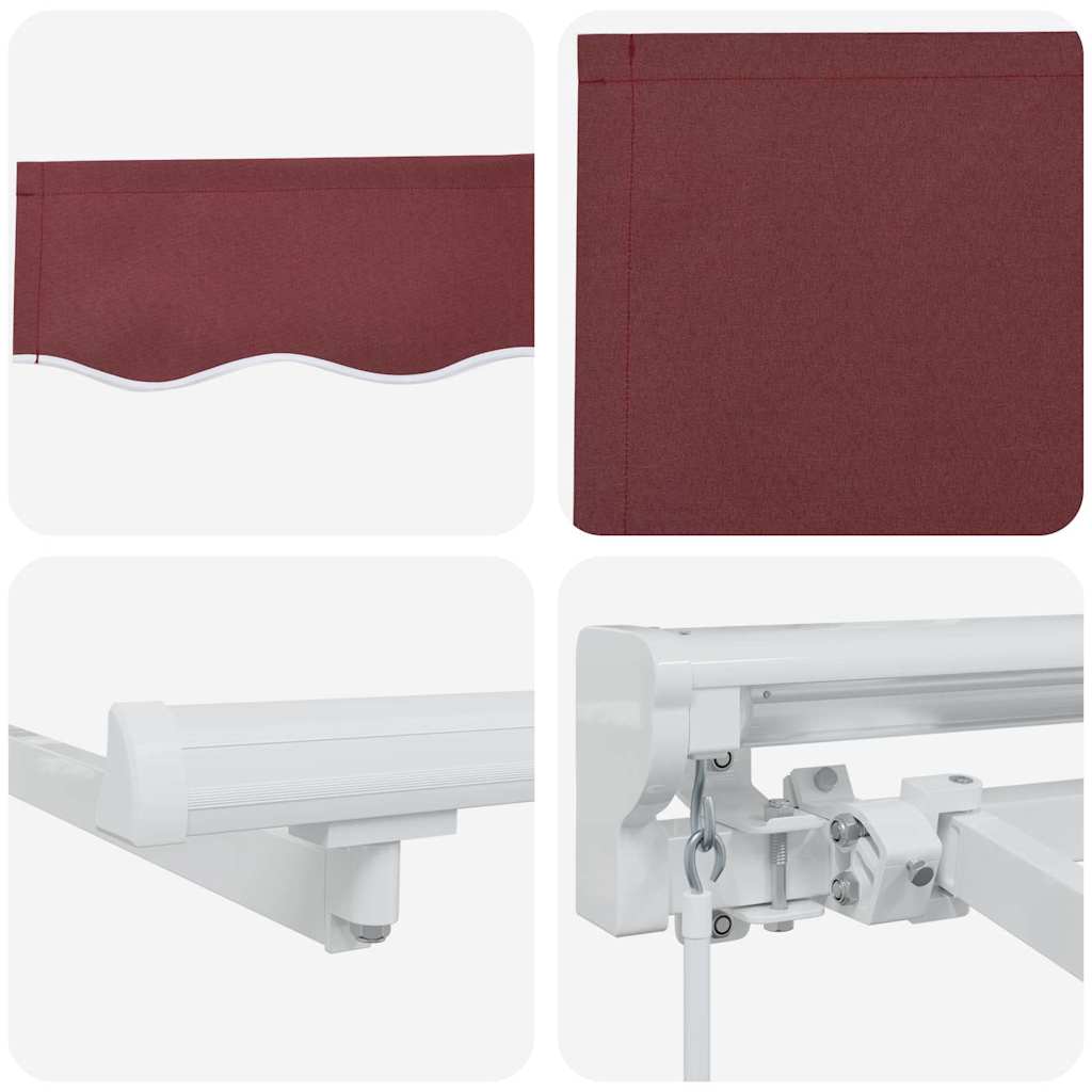 Retractable Awning Frame Burgundy Red 350 x 200 cm