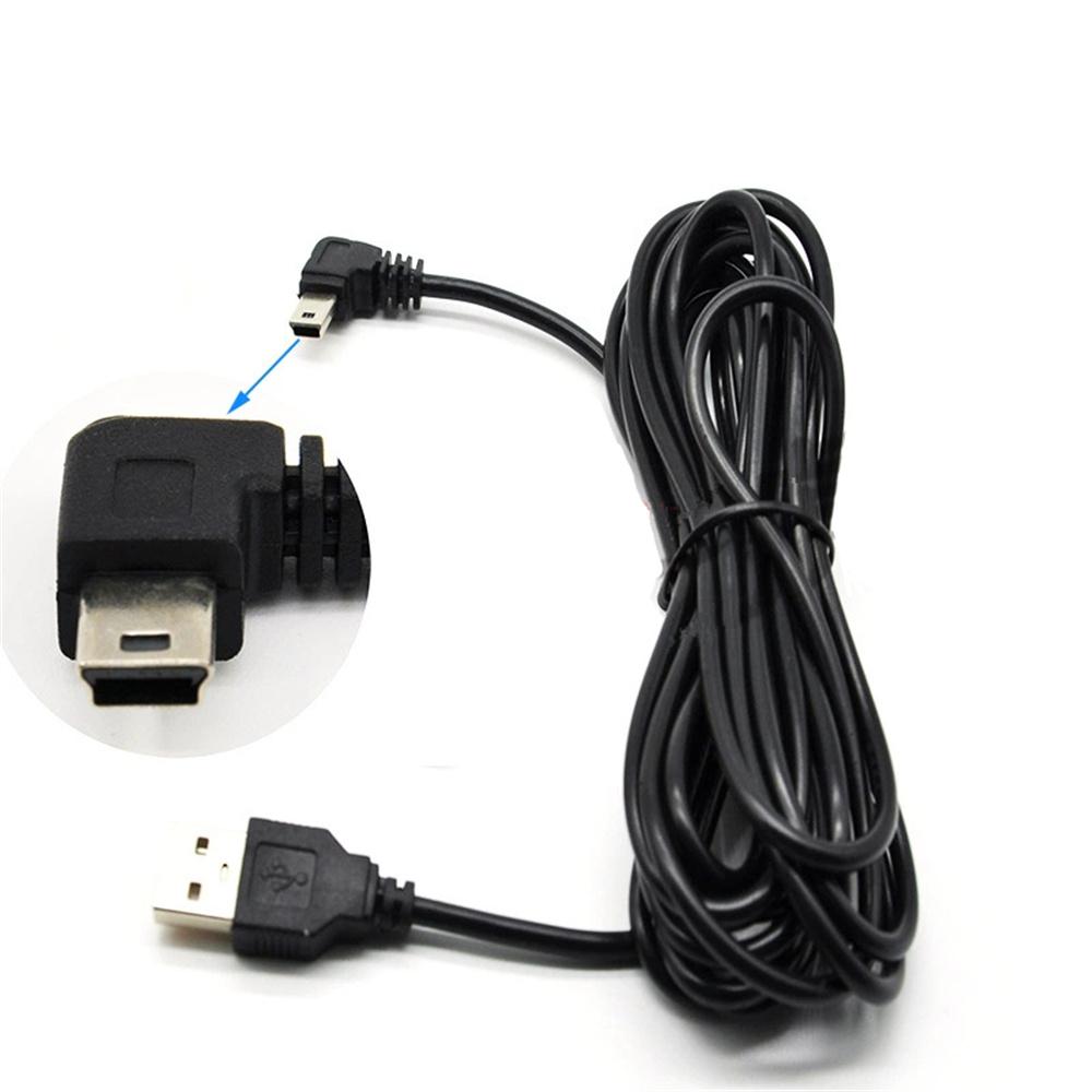 3.5m DVR Power Cable Charger Adapter For Dash Cam Output 5V/2A Mini Left Bend