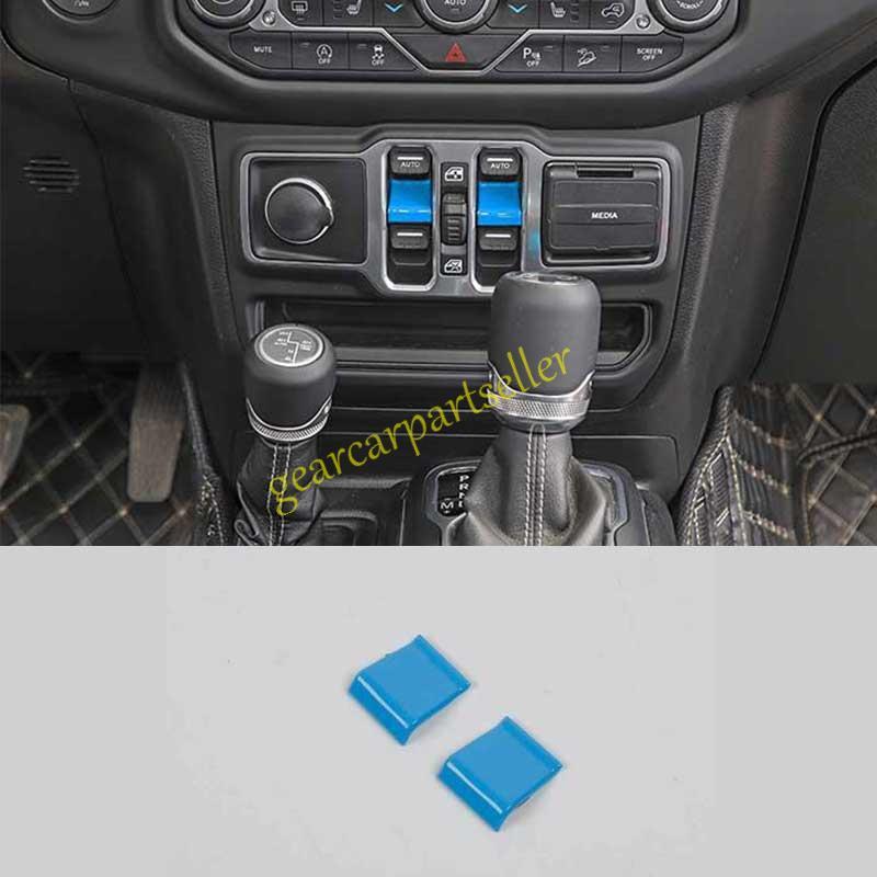 For Jeep Wrangler JL 18-2024 Hydro Blue Center Console Window Button Cover 2PC