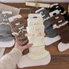 Girls' Korean Style Lace Trim Fold-over Slouch Socks - Thick Autumn/Winter Warm Calf Leg Warmers