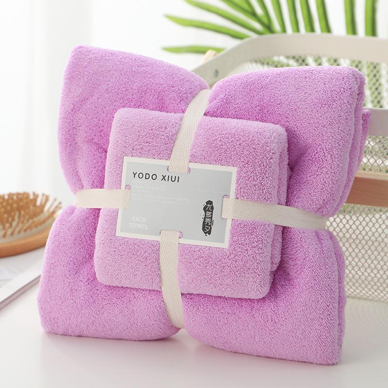 Einfaches Korallenfleece-Handtuch mit Besatz, Erwachsenen-Kinder-Badetuch, Strandtuch, Kosmetiktuch, weich und saugfähig