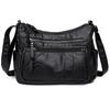 Black Winter Style Washed Leather Luxury Handbags Women Bags Designer Ladies Shoulder Crossbody Bags For Women