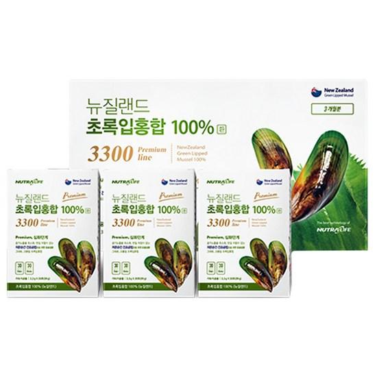 

Nutra Life New Zealand Green Lipped Mussel 3300 Преміум 100% пігулки, 99г, 3 шт., корейська здорова їжа