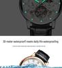 Relógio Masculino Automático Luminoso à Prova d'Água com Pulseira de Couro - Design Sol Lua Estrelas