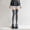 Women'S Sexy Solid Color Black White Thigh High Socks Cute Lolita Style Sweet Thin Leggings Velvet Soft Skin-Friendly Stockings