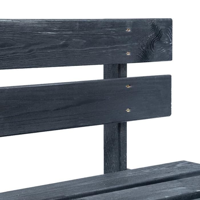 Banc palette - vidaXL - 45762 - Bois Noir - 110x65x55 cm - 2 personnes