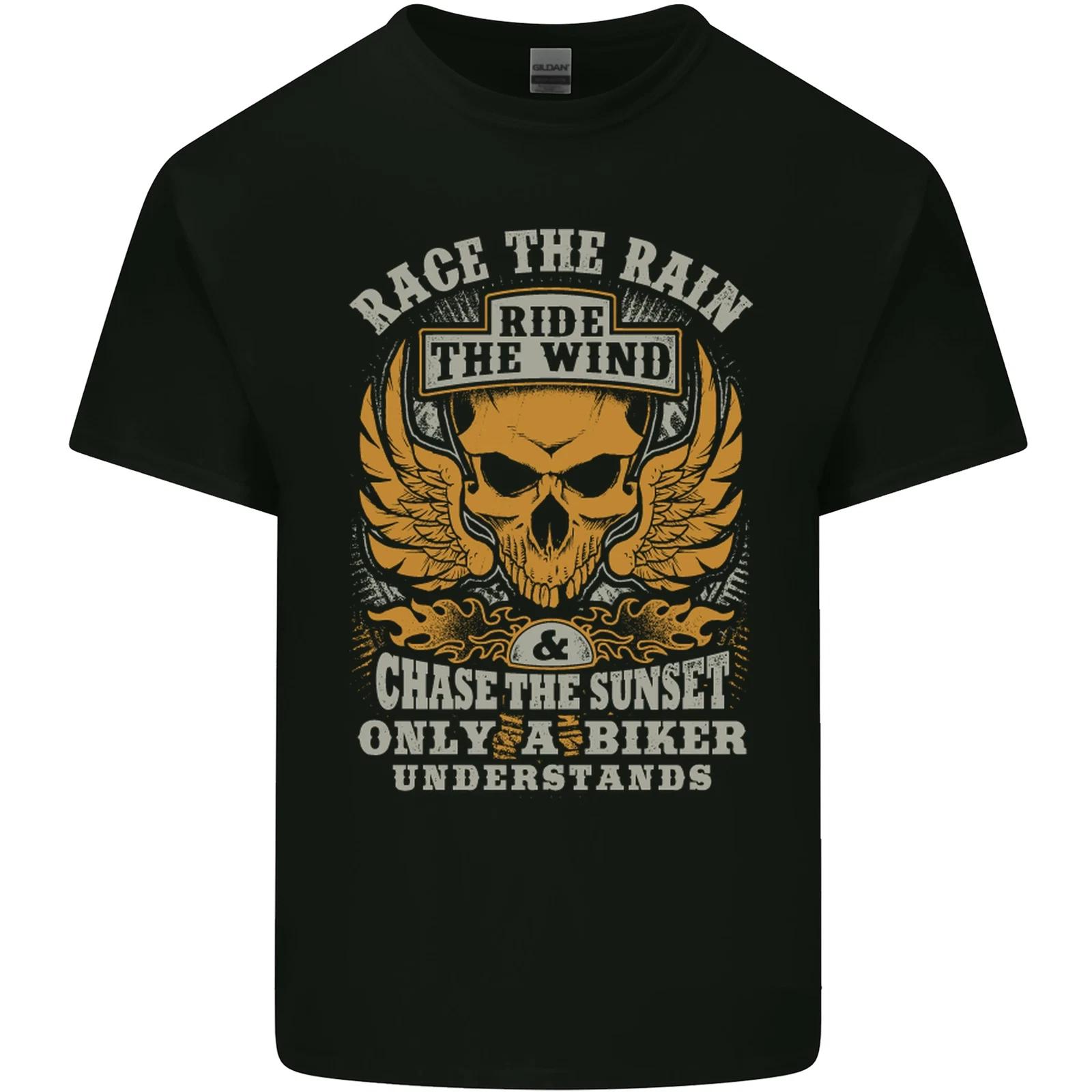 Race the Wind Motorbike Motorcycle Biker Kids T-Shirt Childrens 2XL