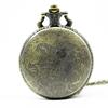 Vintage Bronze Chinese Style Dragon Design Quartz Pocket Watch With Necklace Chain Best Gift CF1039