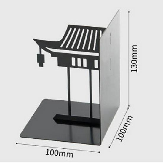 Chinese Style Metal Bookends: Creative Architectural Ornaments for Study & Office
