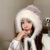Women's Autumn and Winter Fashion Knitted Hat Warmth Protects Ears and Colds To Show Their Faces Small Wool Hat Big Head Surround Lei Feng Hat